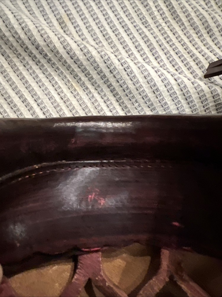 1 Pool Table Real Reddish Leather Pockets Corner BRUNSWICK Replacement Vintage