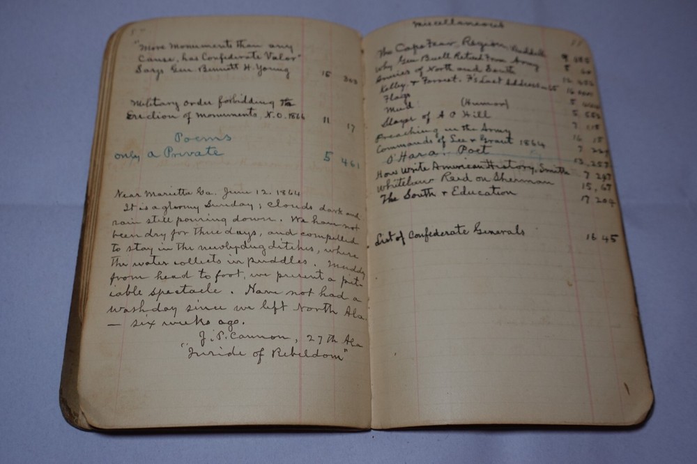 Civil War Antique Handwritten Notes Information Unique Historical Notebook