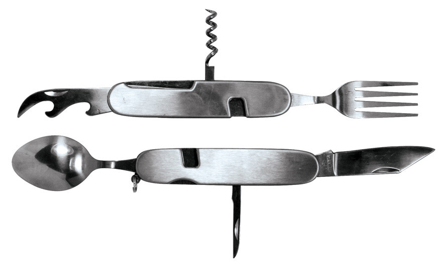 7-In-1 Stainless Steel Multi Function Camping Tool Utensils Knife Spoon Opener