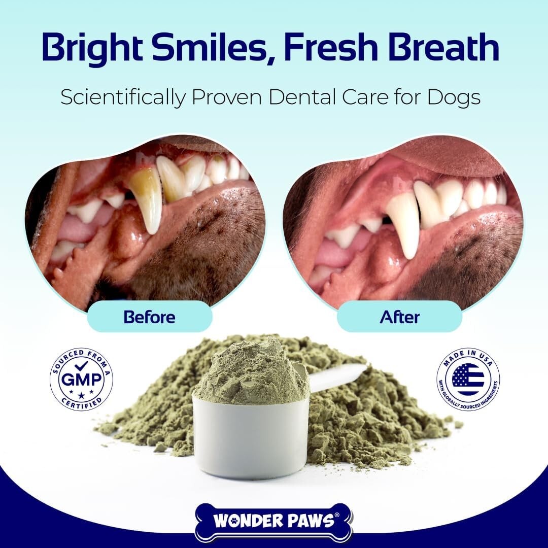 Dental Powder for Dogs – Teeth Cleaning & Dental Care Made Easy – 60 Scoops