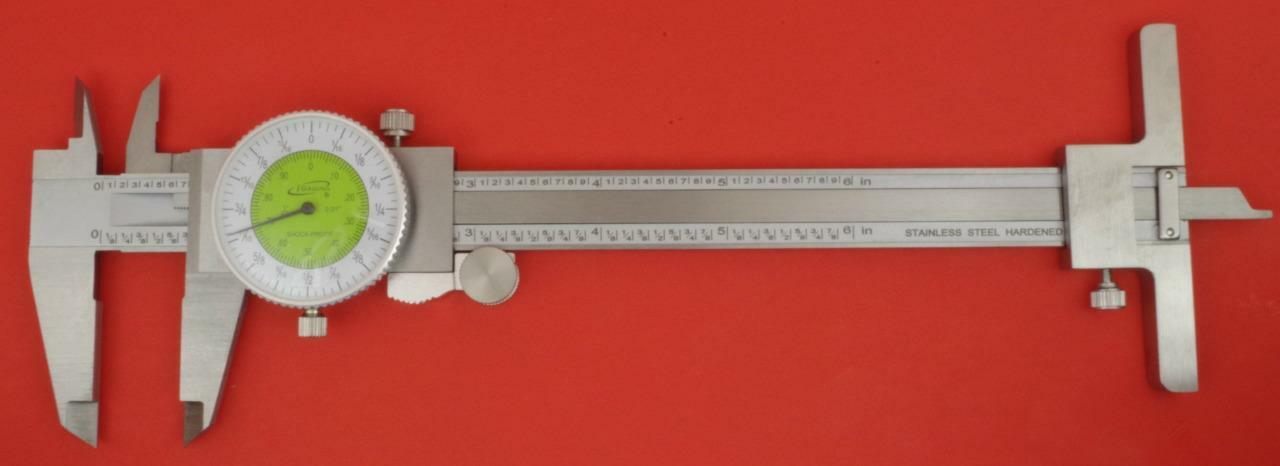 iGaging 6" fraction & decimal dial gauge caliper optional  depth gauge