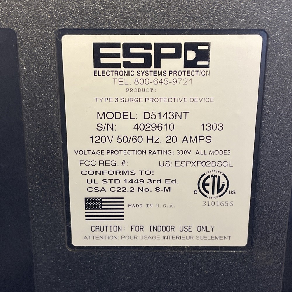 ESP SURGEX D5143NT DIGITAL QC SURGE PROTECTOR