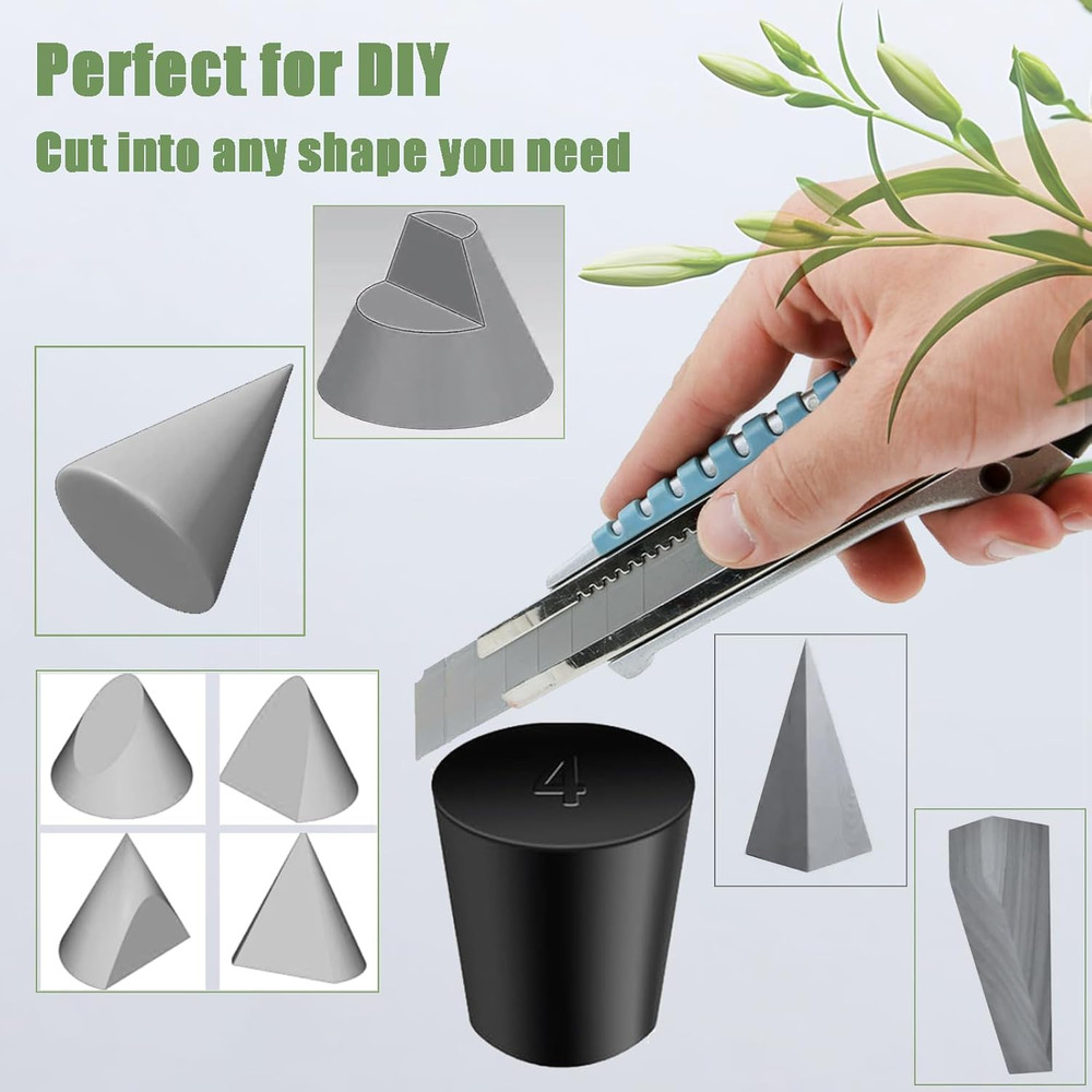 Solid Rubber Stopper,18 pcs Black Rubber Corks Plugs Odor Control Pipe Tank B...