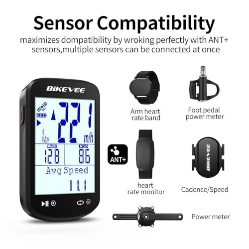 Wireless Bike Computer GPS Bundle - Speedometer, Odometer, Cadence Sensor, Water