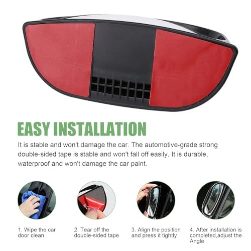 Back Passenger Blind Spot Mirrors, Adjustable Wide Angle Side View 2 PCS White