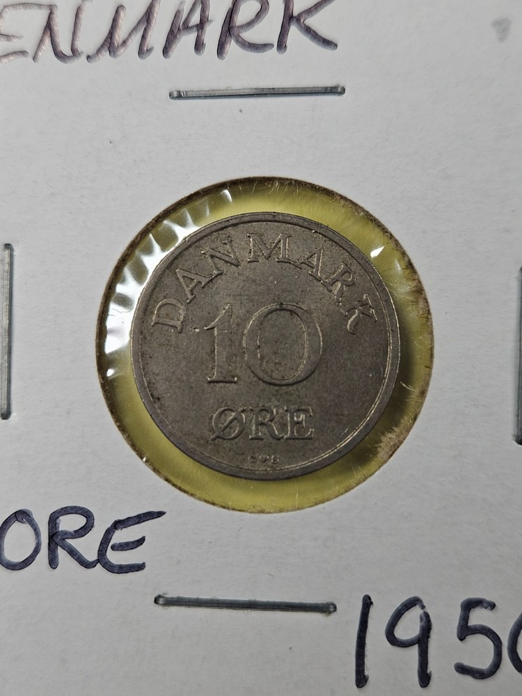 COINS - DENMARK - 10 ORE 1956