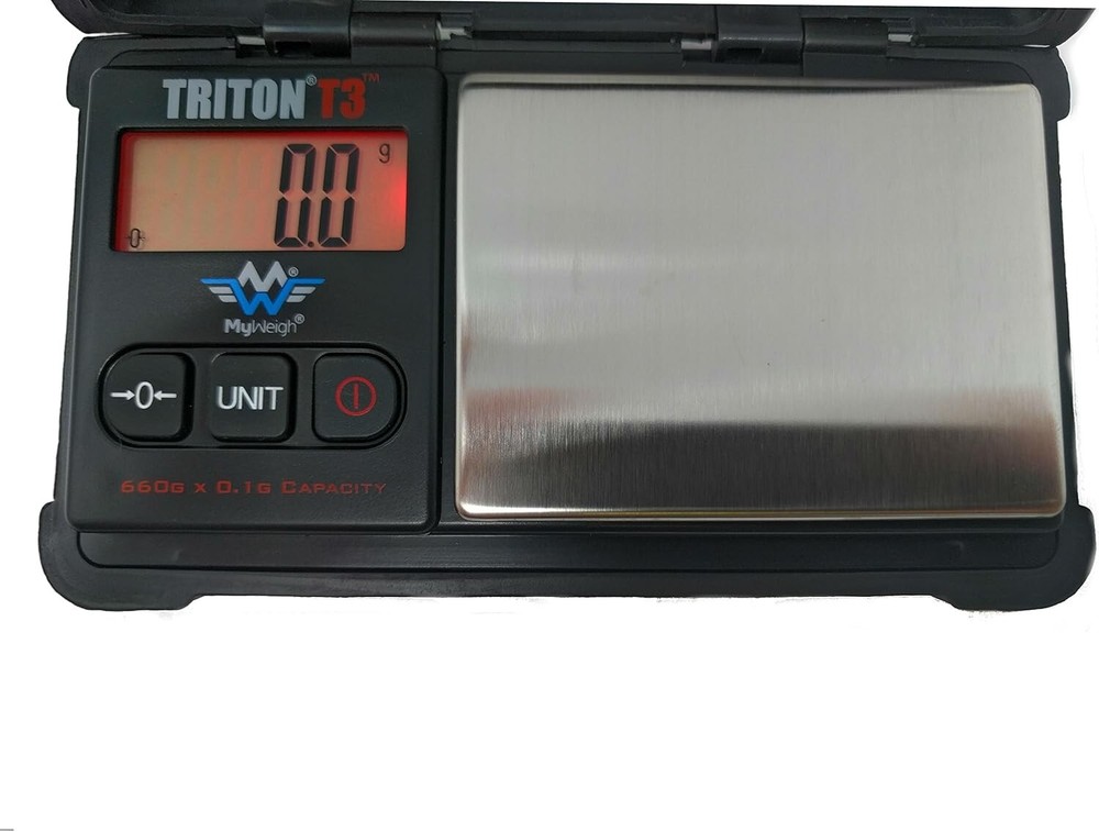 T3 Mini Digital Scale with Backlit Display - 660g Capacity, Rubber Case