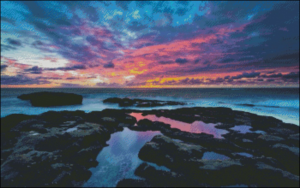 Chart Needlework Crafts DIY Counted Cross Stitch Pattern-Serene Sunset