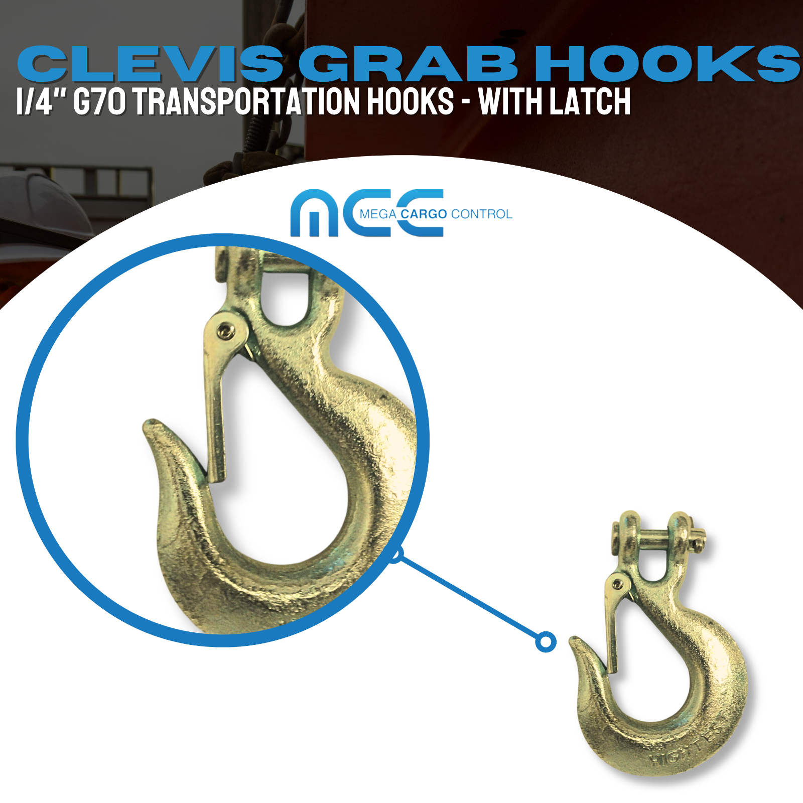 G70 5/16" 3/8" 1/2" Tow Chain Clevis Slip Hook for Flatbed Truck Transport Chain