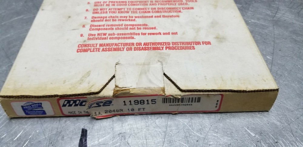 Morse Roller Chain #2040R 10 Ft. chain