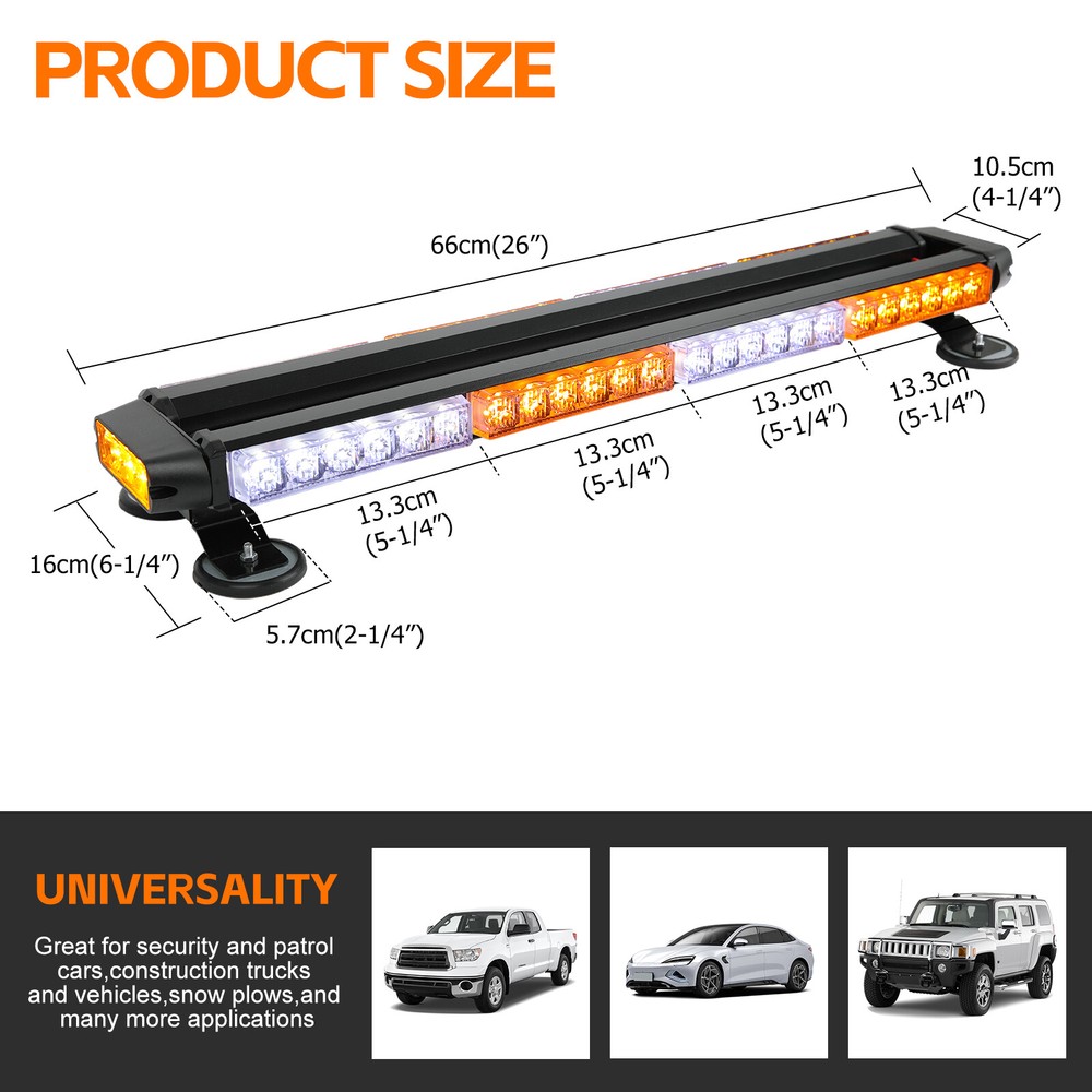 For Jeep Gladiator Compass 54 LED Rooftop Strobe Light Bar Emergency Warning Kit