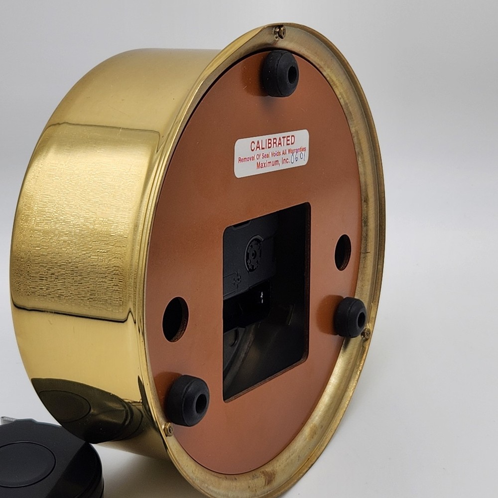 Maximum Weather Instruments Harbormaster Tide Clock Brass Case - TESTED, WORKS