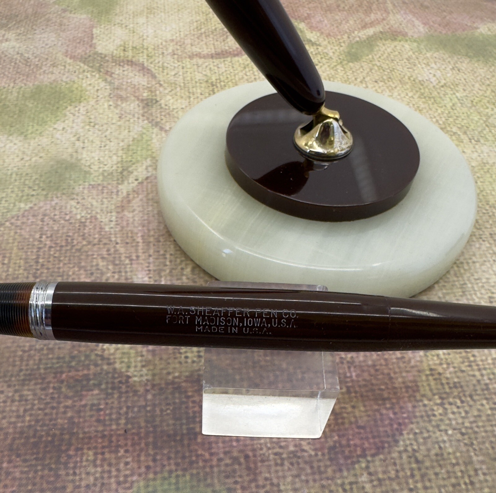 Sheaffer Touchdown TM Desk Set, 14k Med. Feather Touch 5 Nib