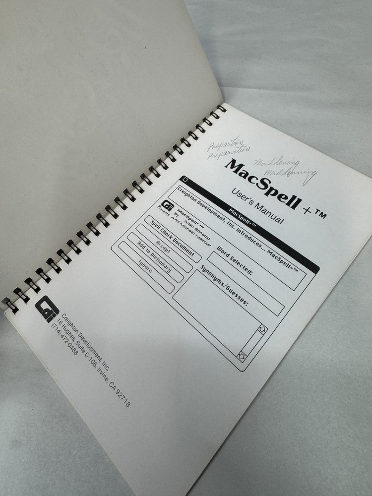 mac spell user's manual creighton