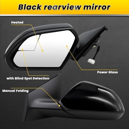 Driver Side Mirror Assembly Compatible with Sonata 2015 2016 2017 2018 Left
