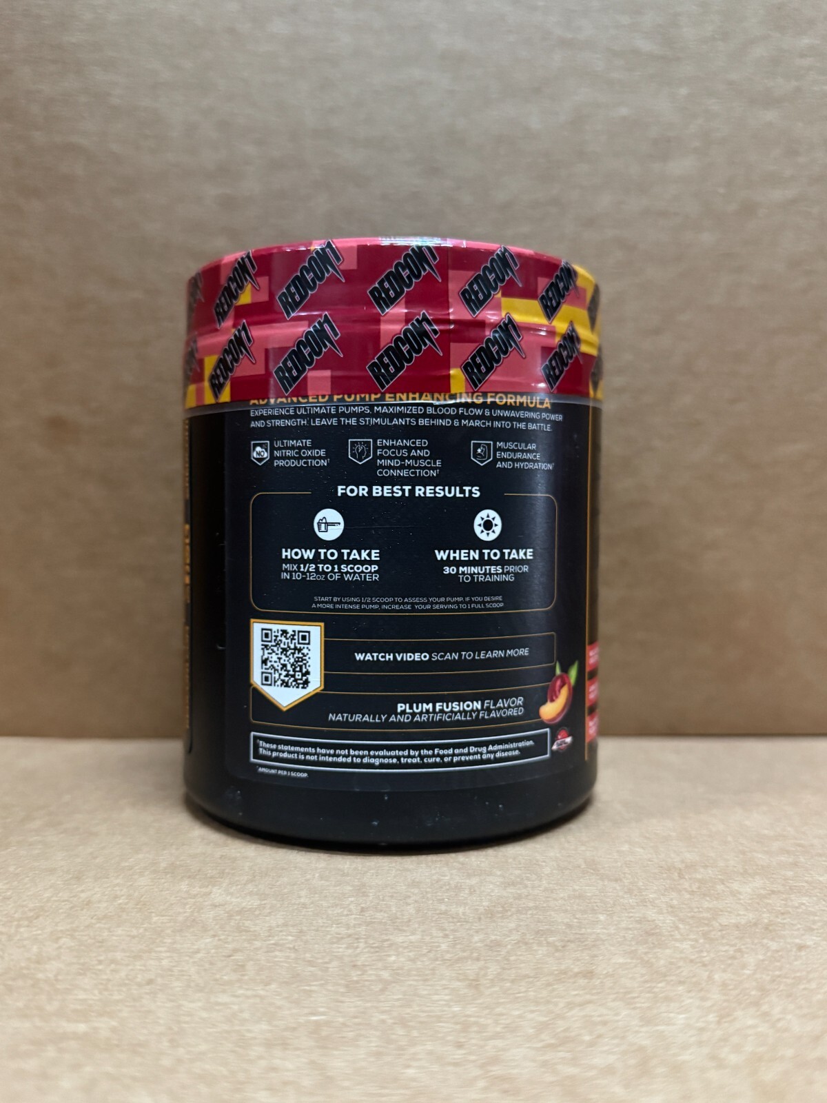 REDCON1 TOTAL WAR PUMP Plum Fusion Stim Free Pre-Workout 30 Serv 2027 EXP