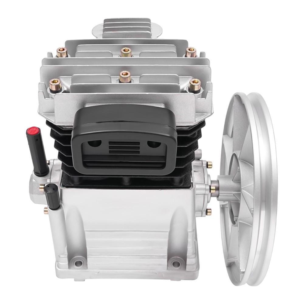 3HP Air Compressor Pump Head Silver 2 Cylinders Piston Air Compressor Pump Head