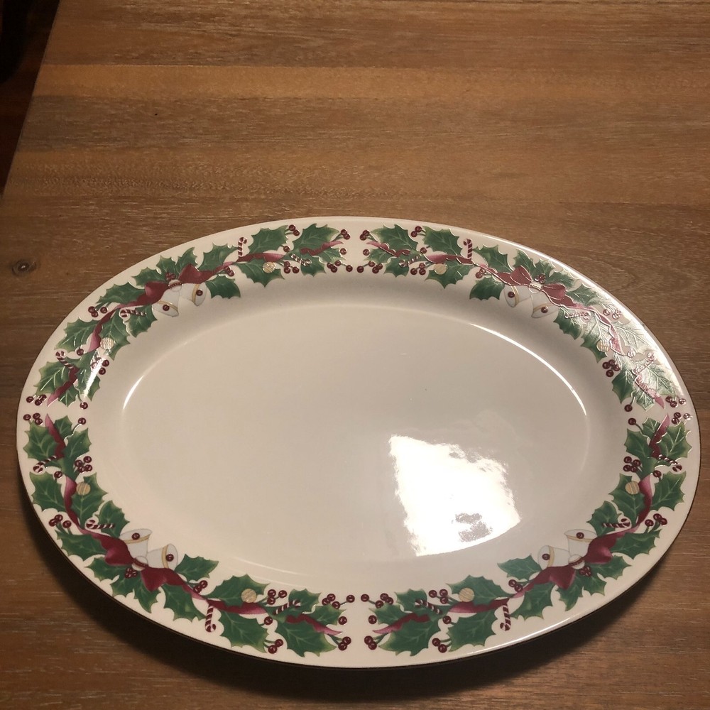 Sango Christmas Holly Serving Platter 14" - READ DESCRIPTION BELOW