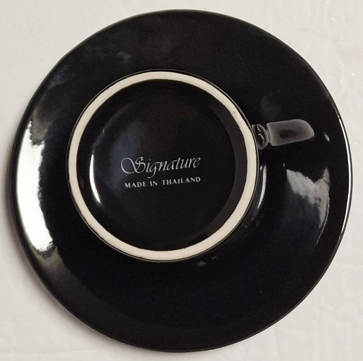 Signature black and white espresso cups and saucers set of 4