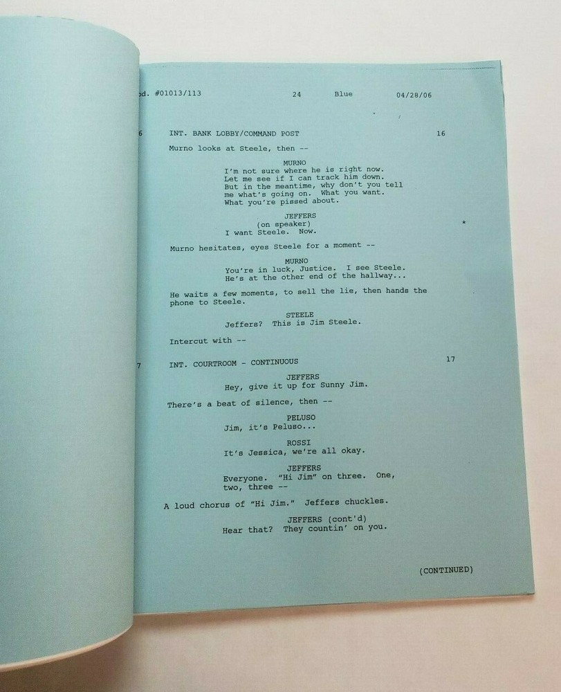 CONVICTION / Rick Eid & Walon Green 2006 TV Series Script ERIC BALFOUR "Hostage"