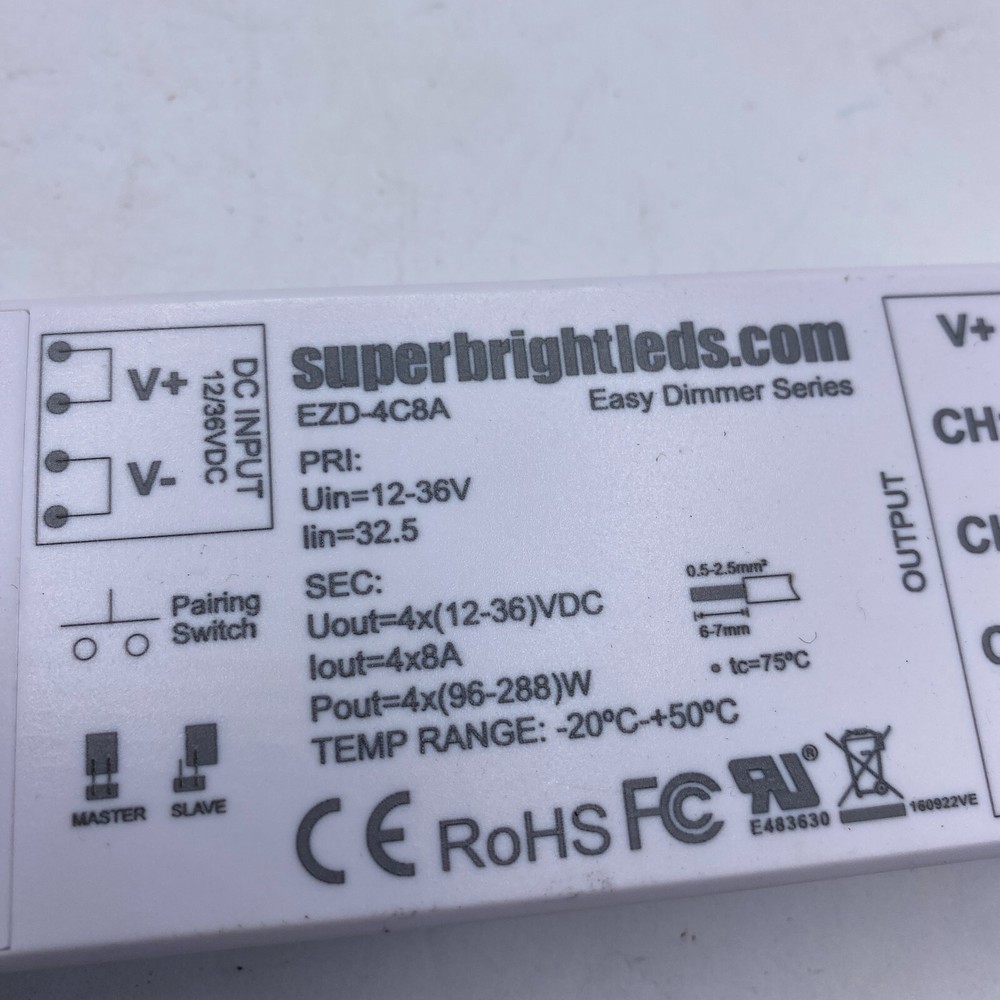 Superbrightleds EZD-4C8A Constant Volt.Led Controller-Signal Amplifier 12-36V ⭐