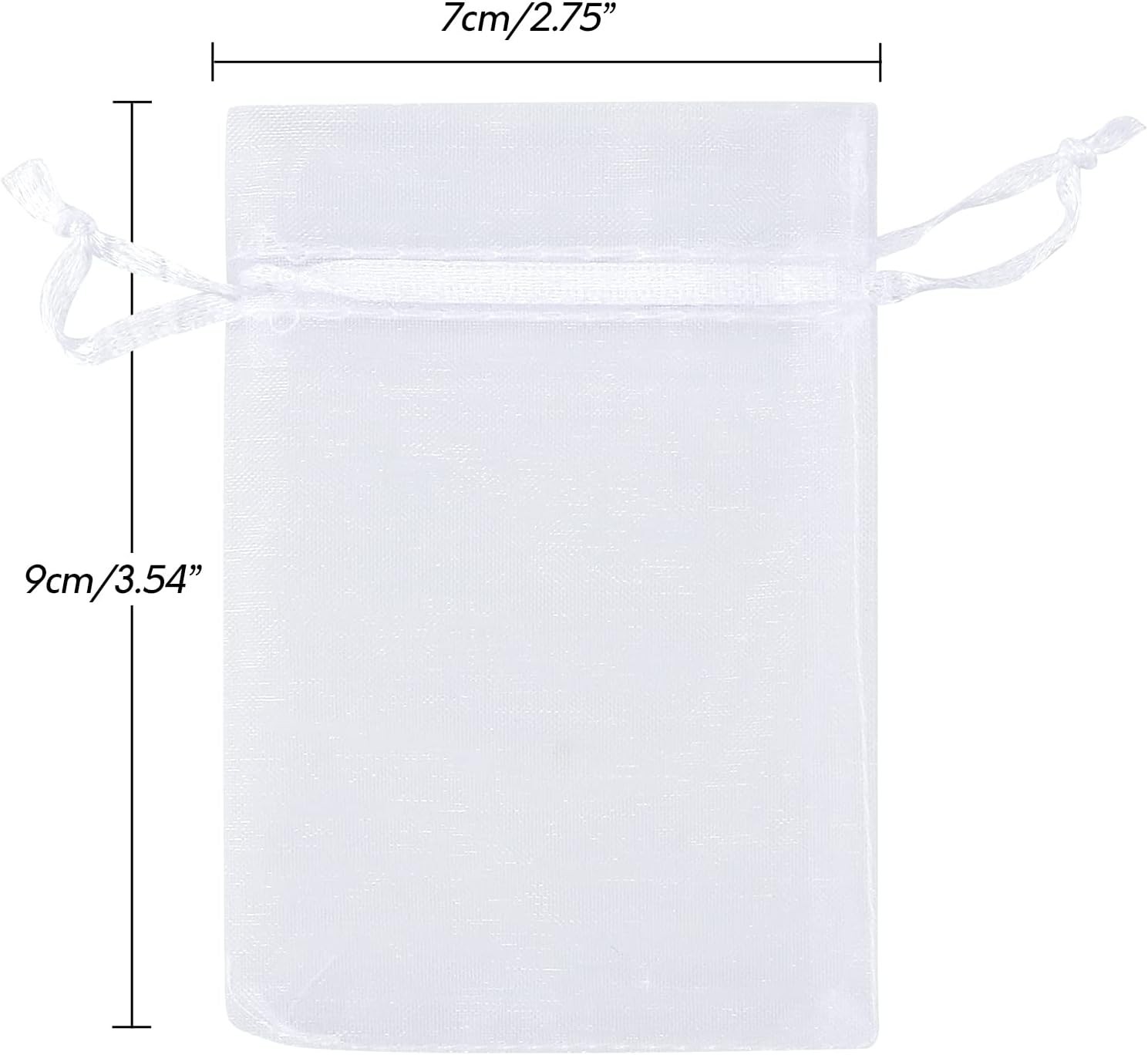 50Pcs Organza Bags, 2x3 inch Gift Favor Bags, White Wedding Favor Bags, Jewel...