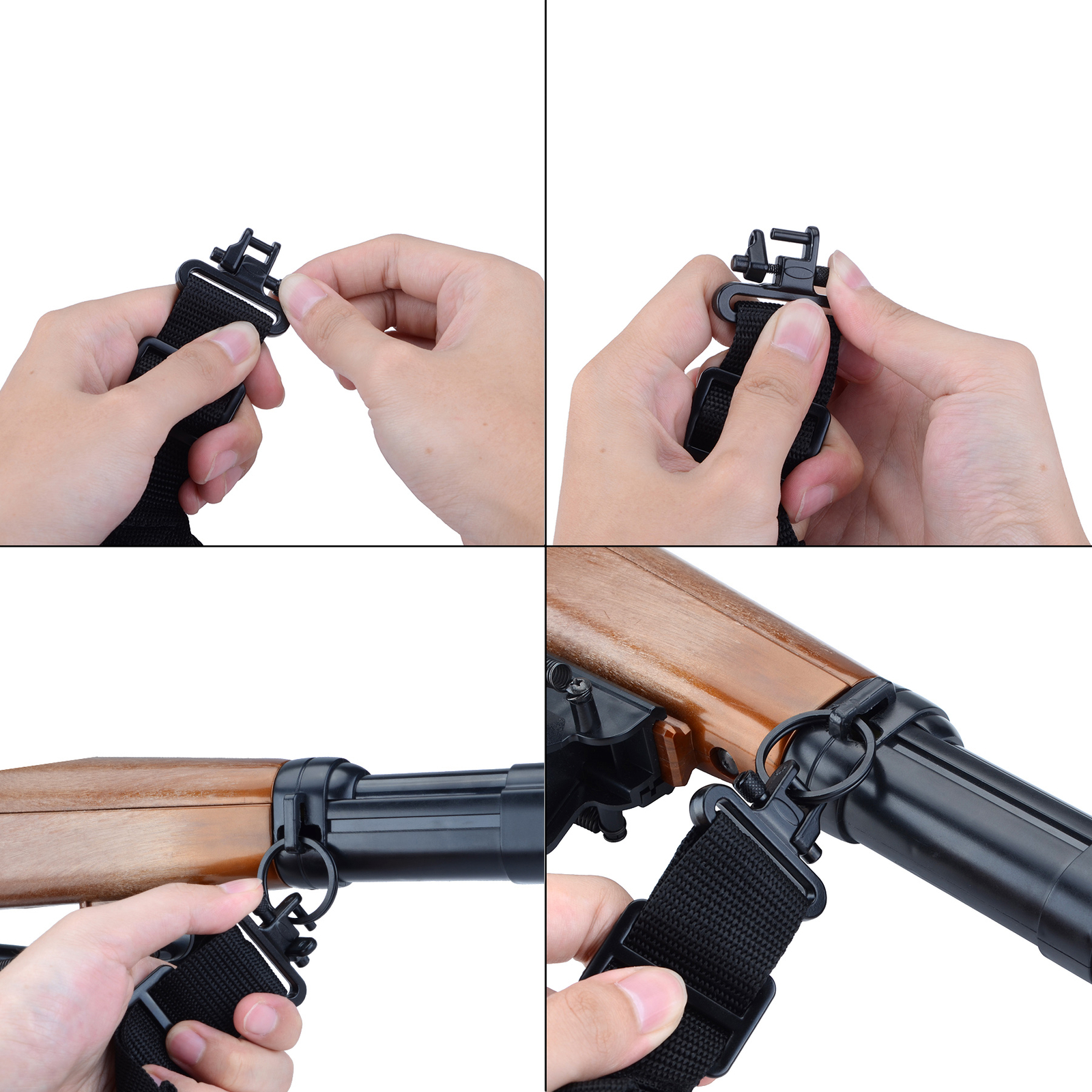 Black Shotgun Sling with 15&25 Shell Holder, 2 Point Non-Slip Adjustable Sling