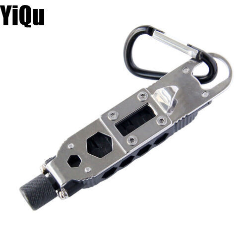 Black Multifunction Tactical EDC Mini Pocket Knife Survival Multitool Keychain