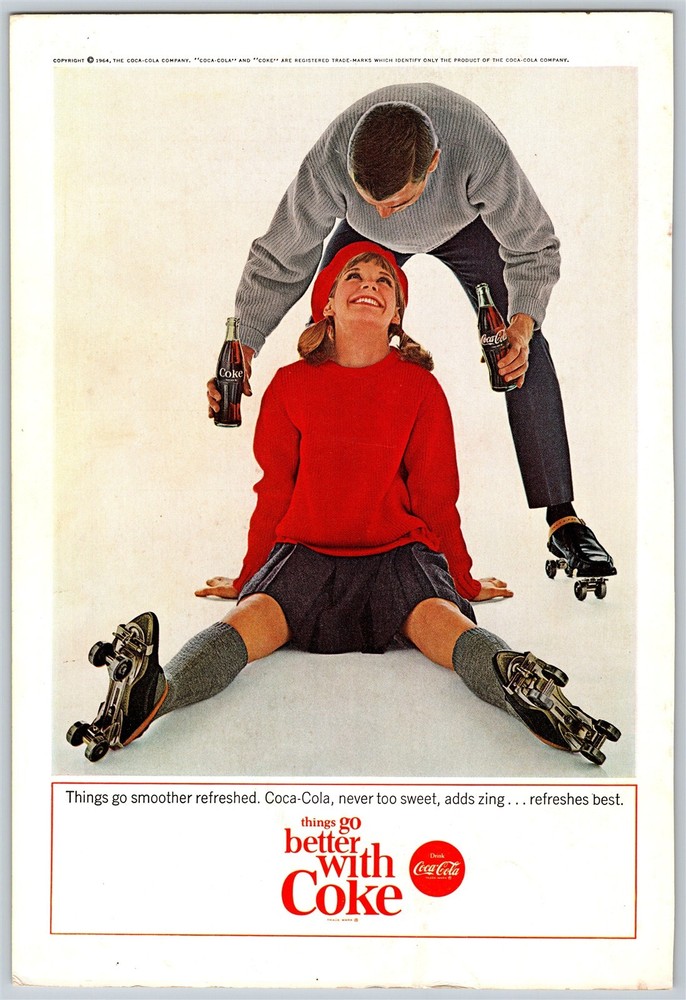Coca-Cola Roller Skating Accidental Fall Coke Offering 1962 Advertisement, A1