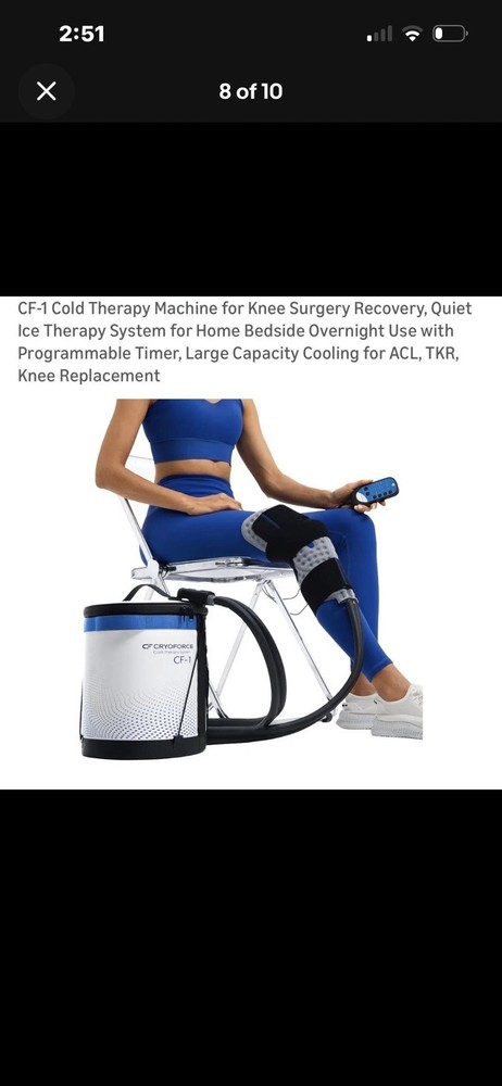 CRYOFORCE CF-1 Cold Therapy System 12.7QT Knee Pad Quiet Timer New Open Box