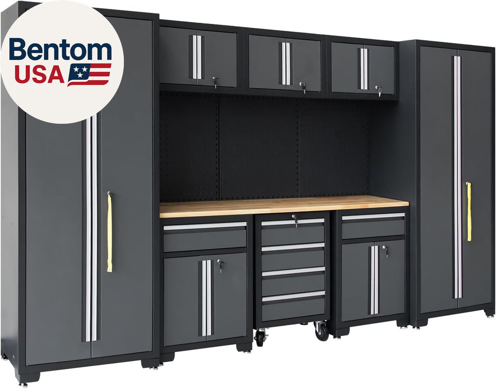 Garage Storage Cabinet System 9-Pcs Workshop Set Garage Cabinets and Storage Sys
