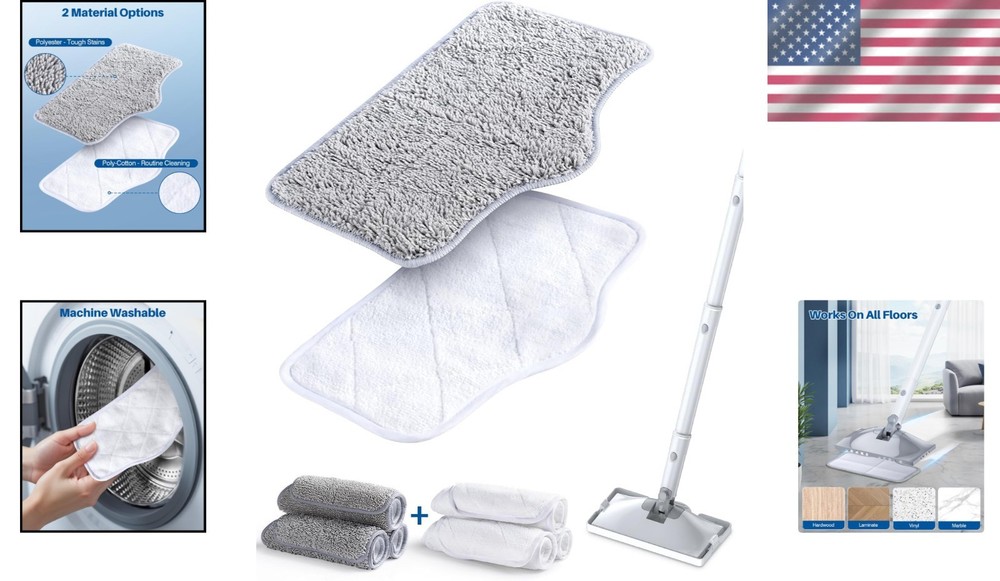 Durable 6-Pack Replacement Pads - Reusable Microfiber Cloths