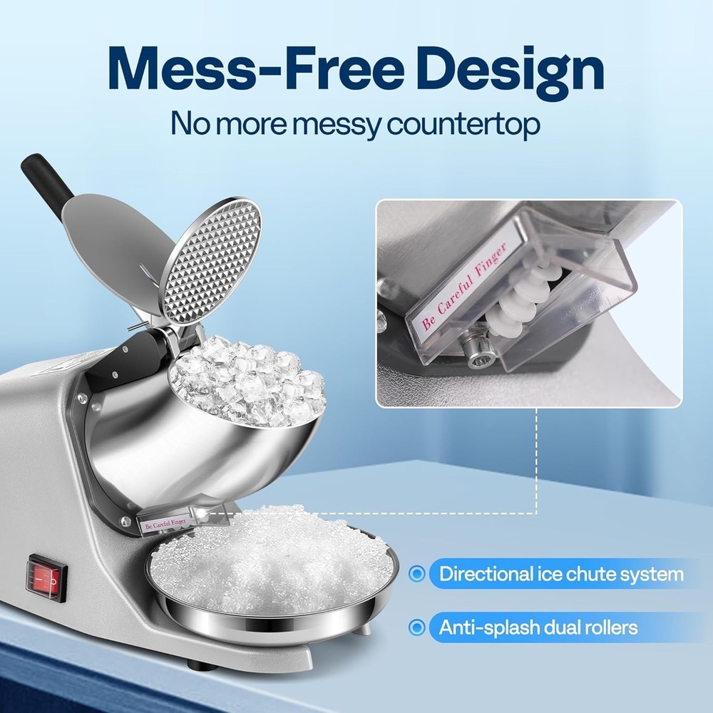 User-Friendly Electric Ice Crusher with Adjustable Texture - 4 Blades, 9.2 lbs