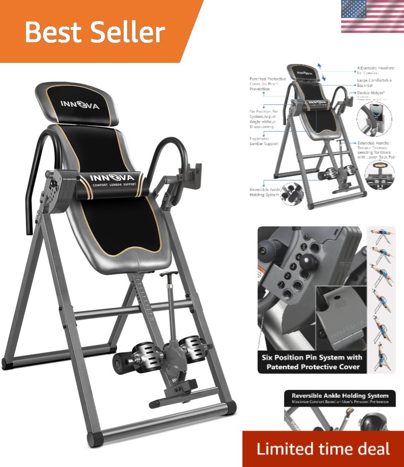 Ergonomic Inversion Table with Reversible Ankle Holders & Easy Adjustment System