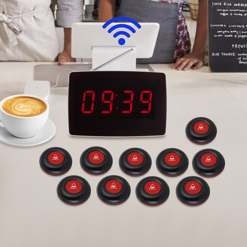 Wireless Calling Button Elderly Nurse Alert System 10 Call Buttons+1 Receiver