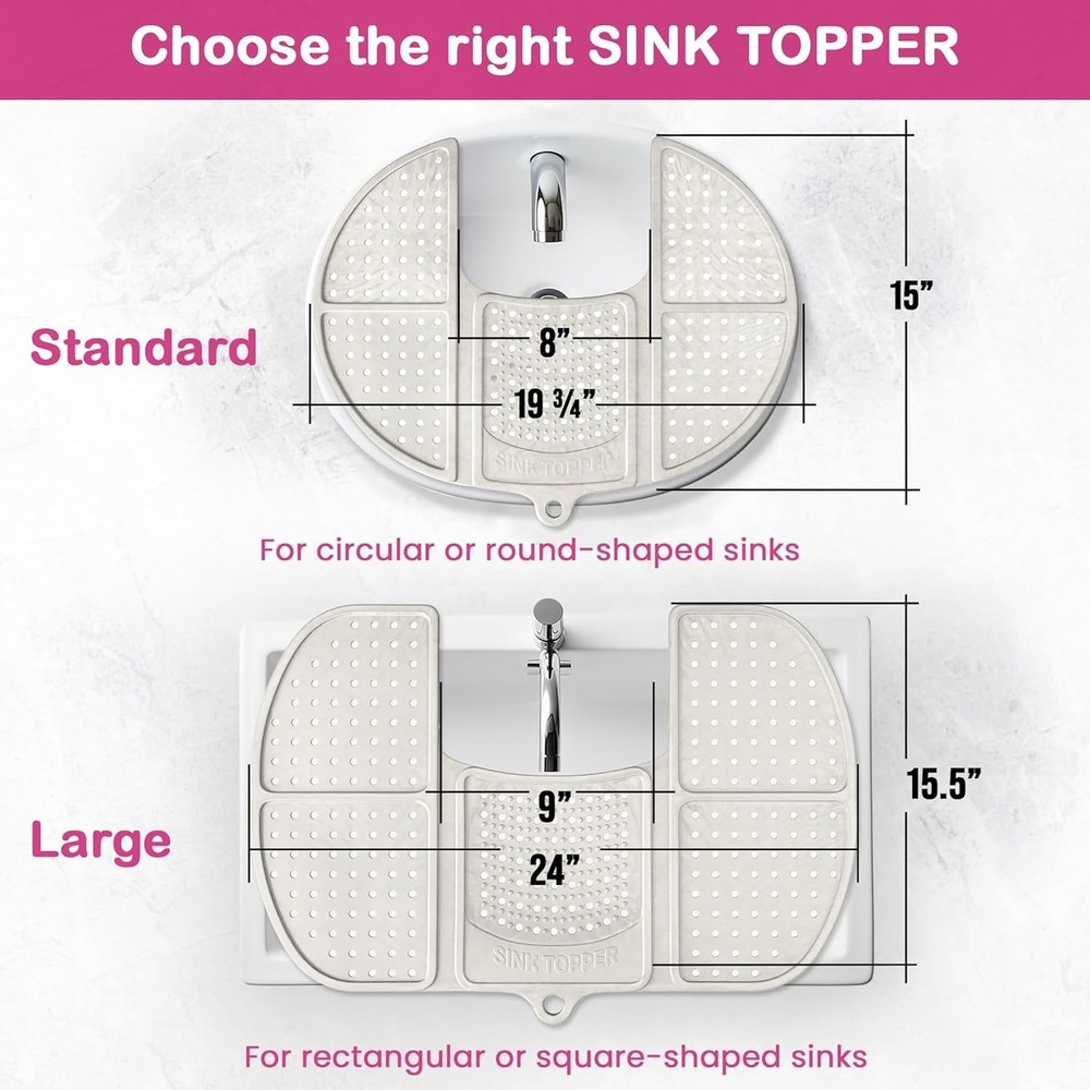 Bathroom Counter Cover & Storage Saver, Foldable Silicone Mat for Hot Tools, ...