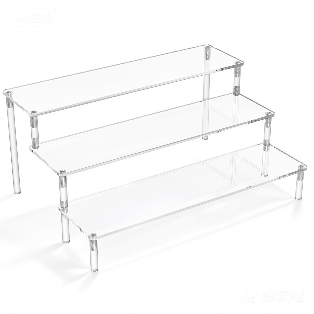 Acrylic Display Risers,Clear Display Risers Stand Small Mini Shelf 3 Tiered C...