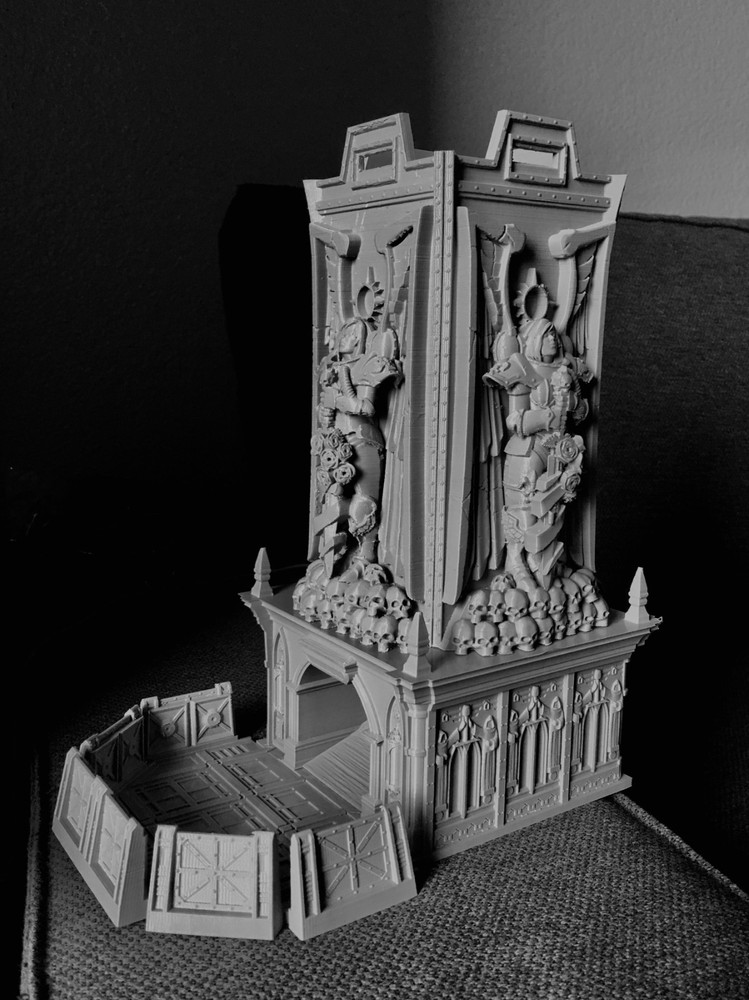 Gothic Redemption Tower Terrain Unpainted Scenery Structure for Tabletop Gaming