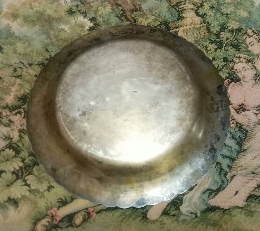 PERSIAN ART EXHIBITION GIGANTIC & MASSIVE ANTIQUE SIGNED SOLID SILVER TRAY