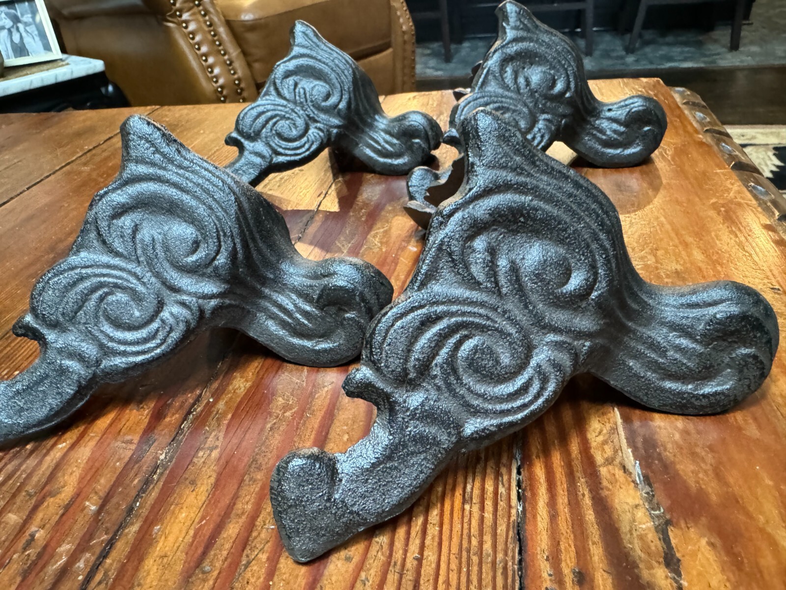 4; Furniture Legs 5.75" Cast Iron Metal Claw foot Tub Wood Stove Feet Salvage