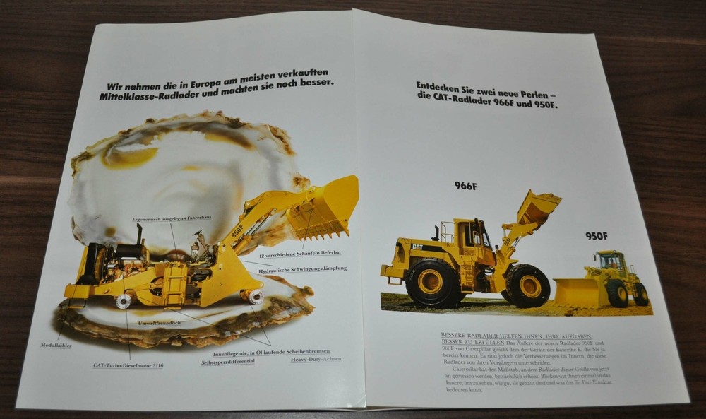Caterpillar 950F 966F Wheel Loader Specification Brochure Prospekt DE