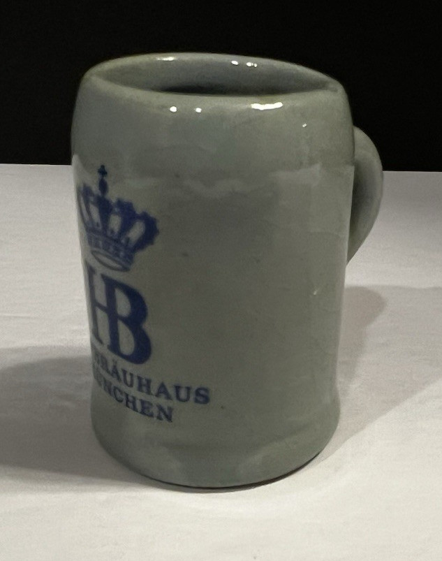 Vtg HB Hofbrauhaus Munchen Mini Ceramic Stoneware Stein Mug Shot Glass 2.25"