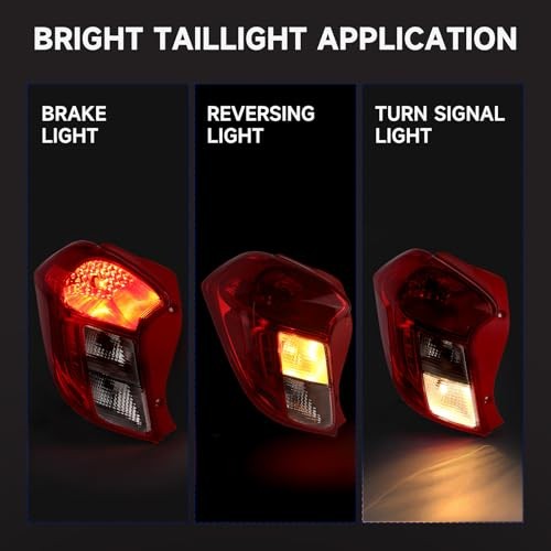 Tail Light Assembly Compatible with 2016-2022 Chevy Spark Red-Left Driver Side