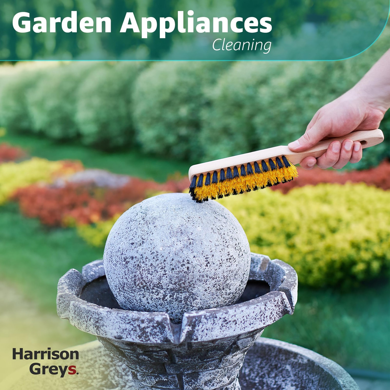 Carpet Cleaning Brush, Scrub Brush with Handle for Floor Black and Yellow