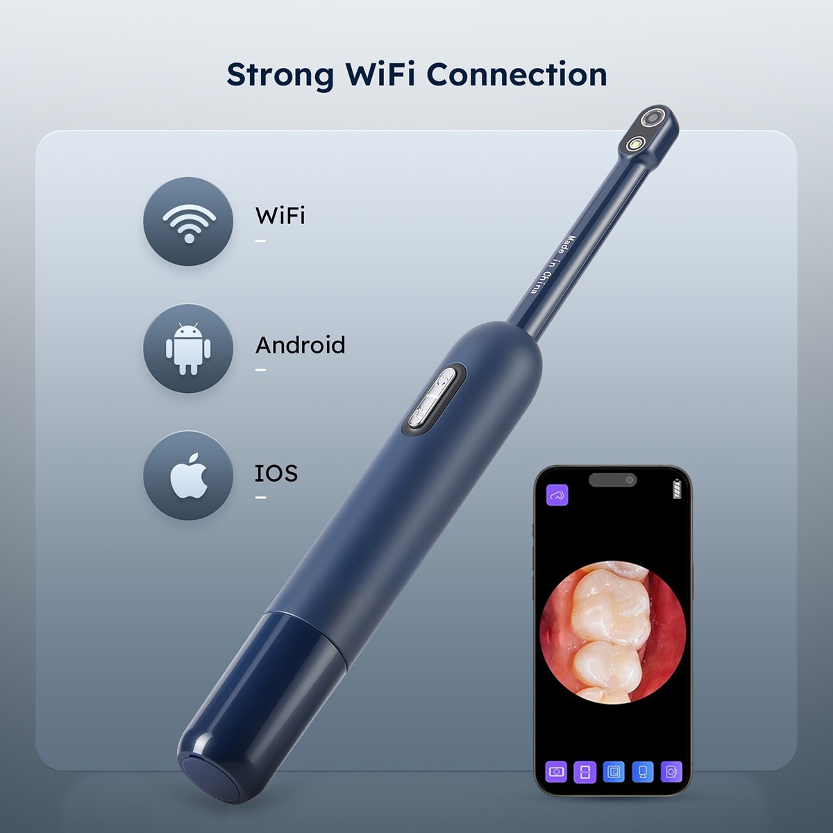 AZDENT Dental Intraoral Camera Digital Imaging Oral Camera Wifi 7 Cold LED light