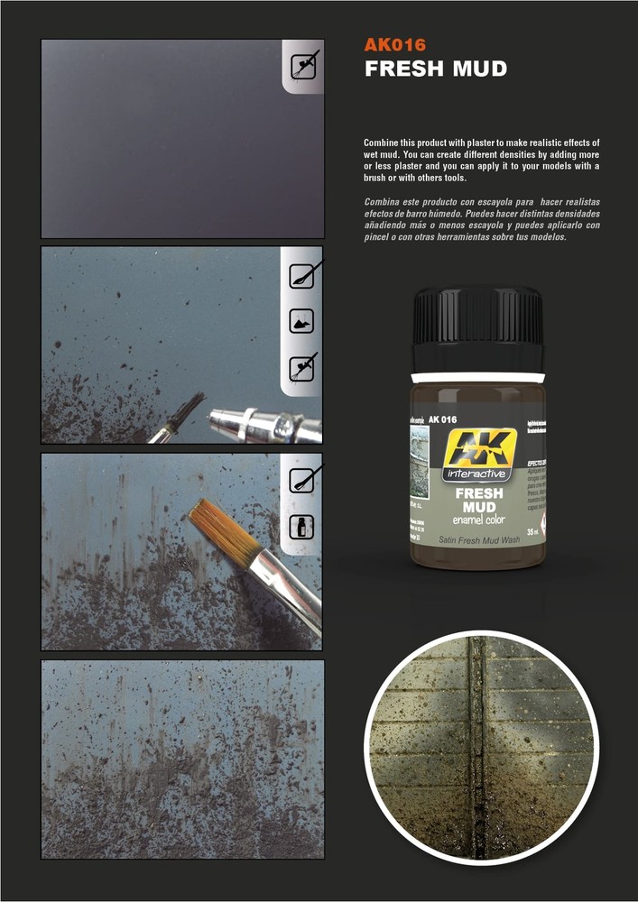 AK Interactive AK016 Weathering Fresh Mud Enamel 35ml - US