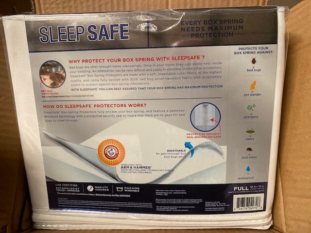 Sleep Safe Ultimate Anti-Bed Bug Box Spring Protector, Full (NEW)