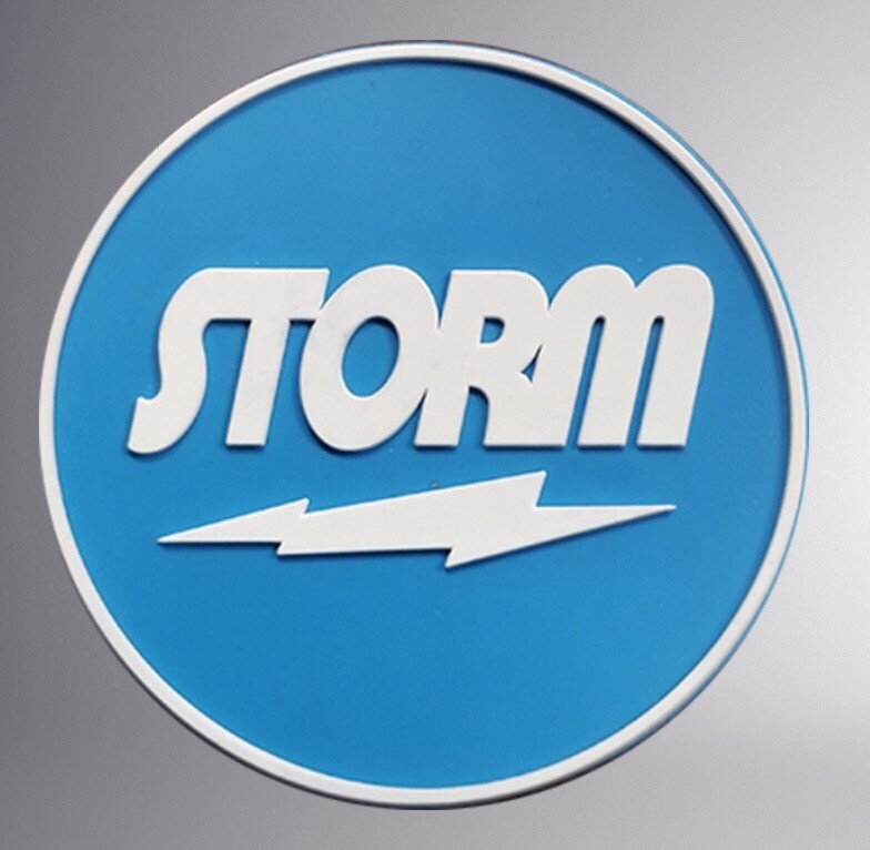 New Storm Round Bowling Patch (Blue and White)