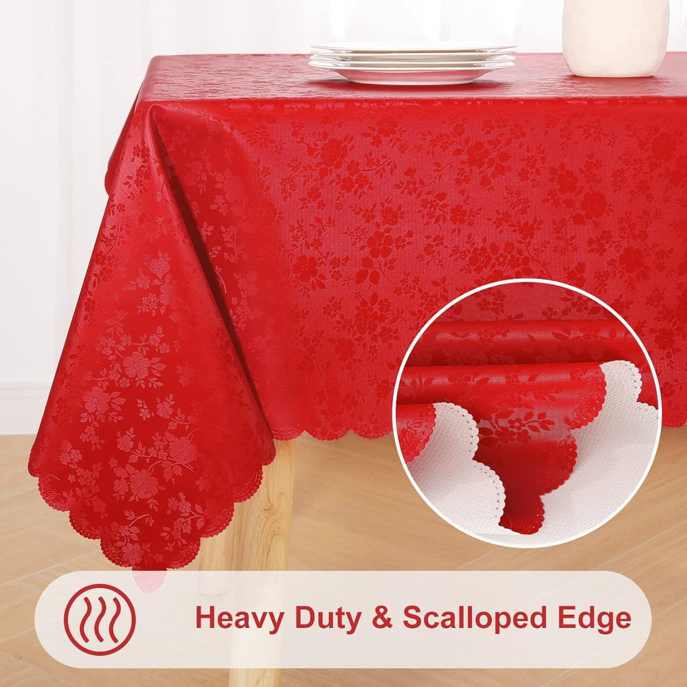 Mantel de vinilo impermeable, rectangular, resistente