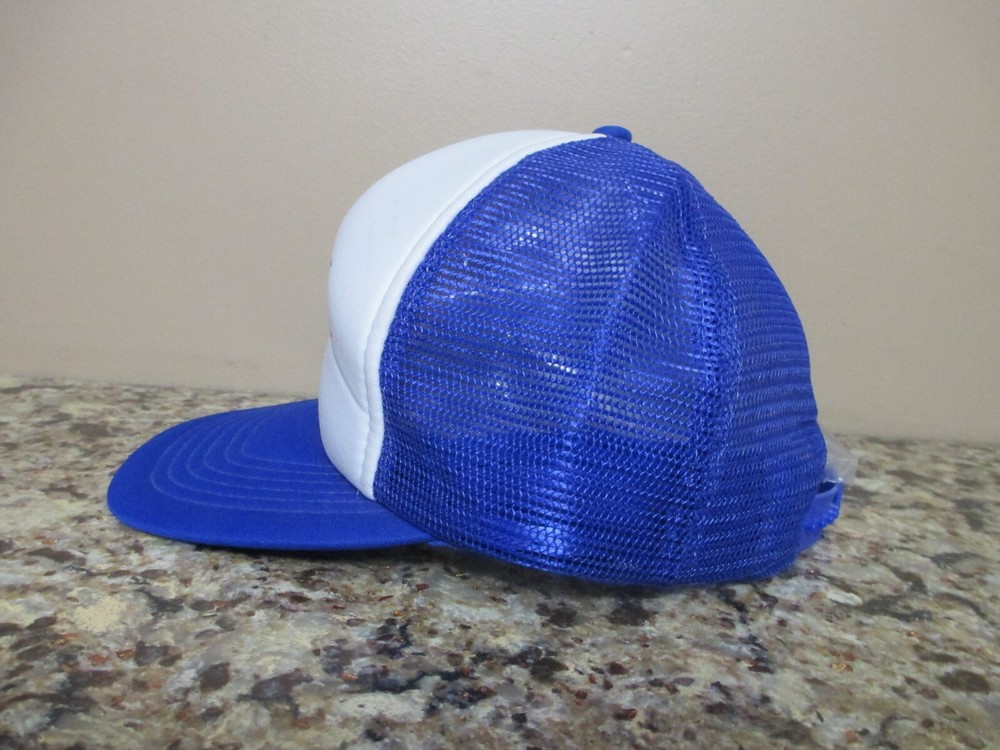 Vtg. Blue/White WordPerfect Connection Snapback Trucker Hat - Computer Software